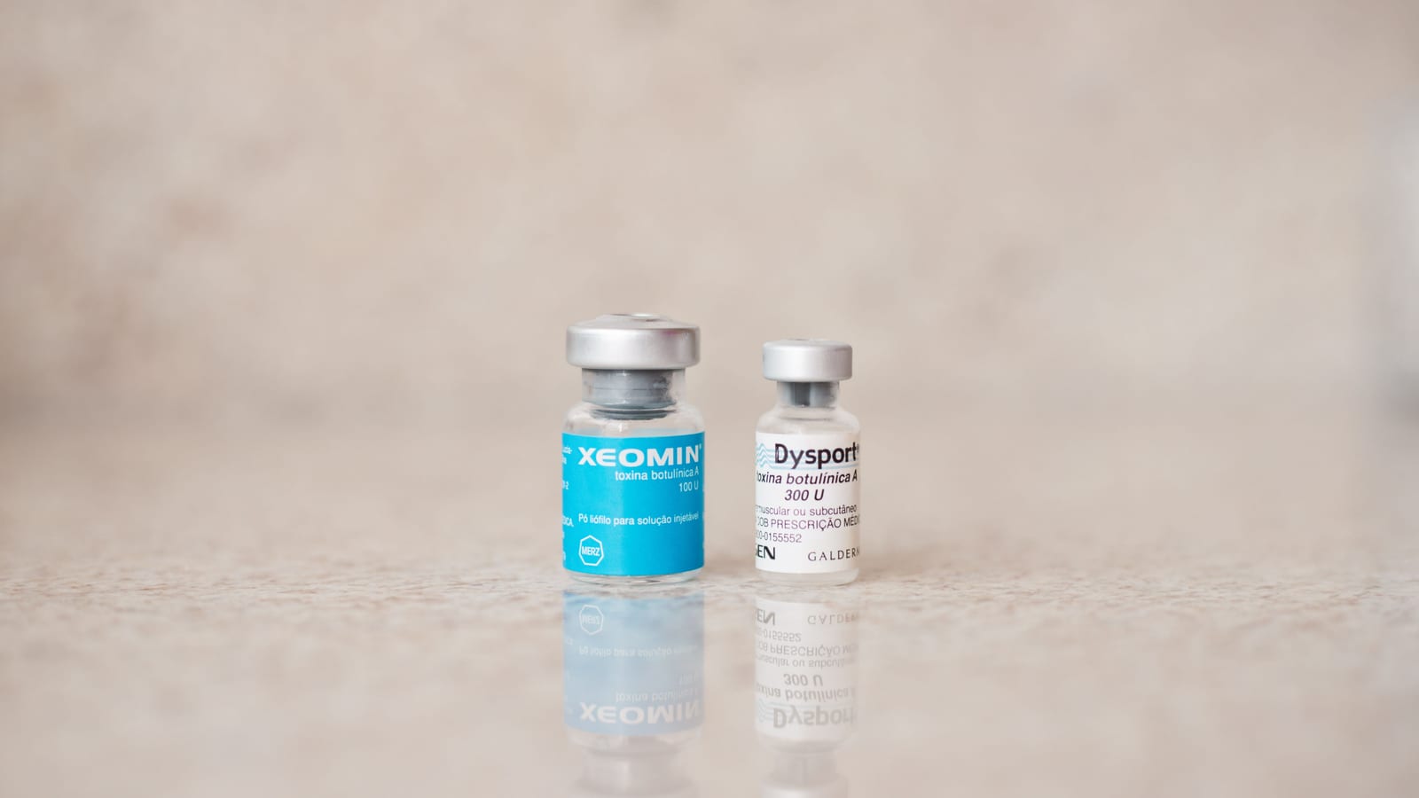 Vials of Xeomin and Dysport, two of the neurotoxins used at OC Weight Loss and Med Spa in Mission Viejo
