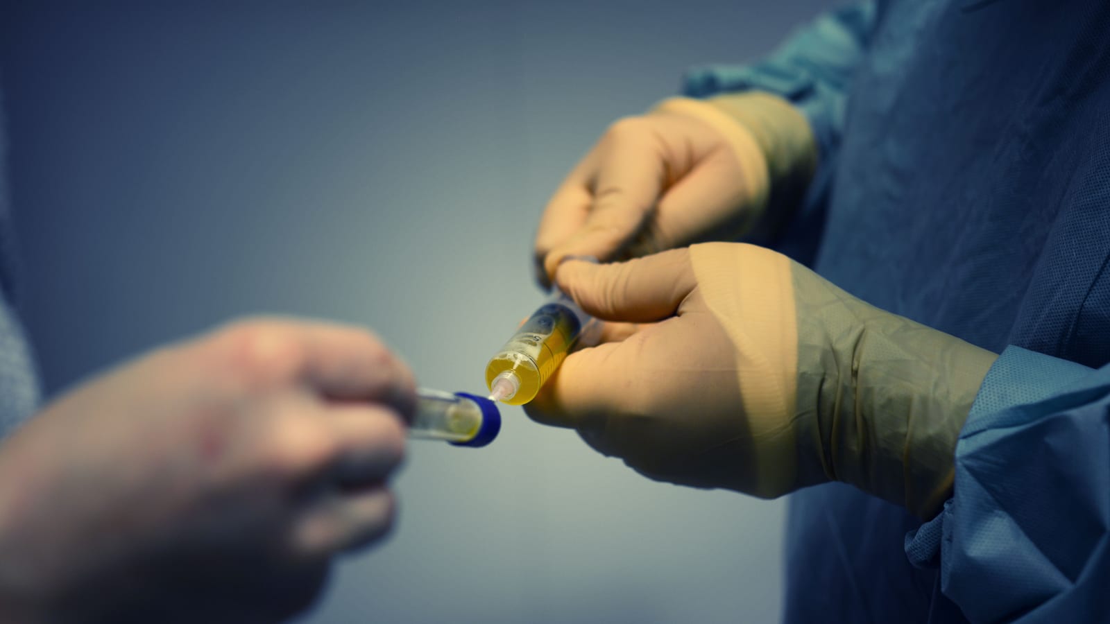 A clinician in gloves drawing an injectable from a vial at OC Weight Loss and Med Spa in Mission Viejo